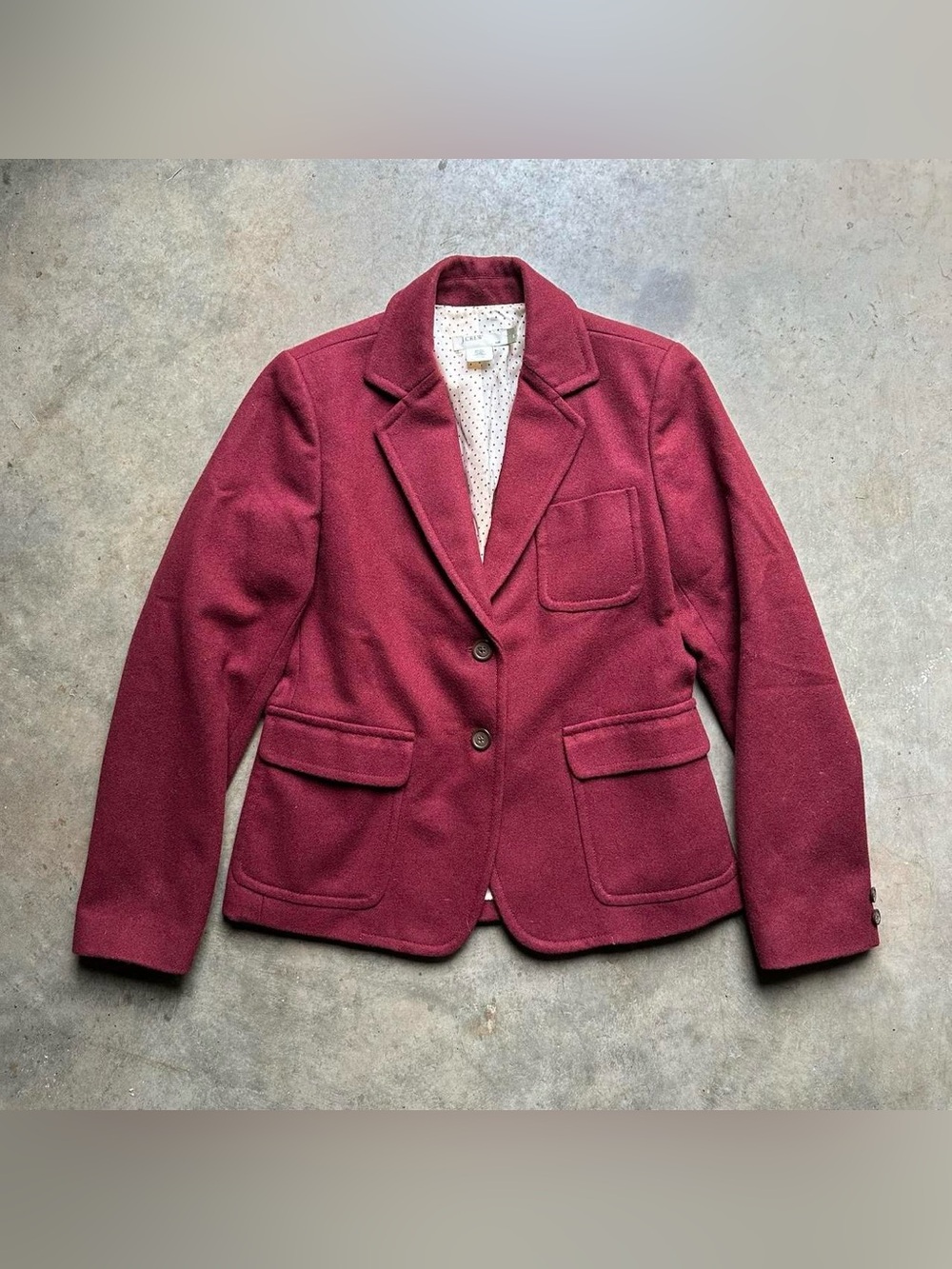 J.Crew burgundy wool blazer